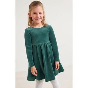 Hanna Andersson Velour Skater Dress Girls 110 CM Size 5 Years New Holiday Green
